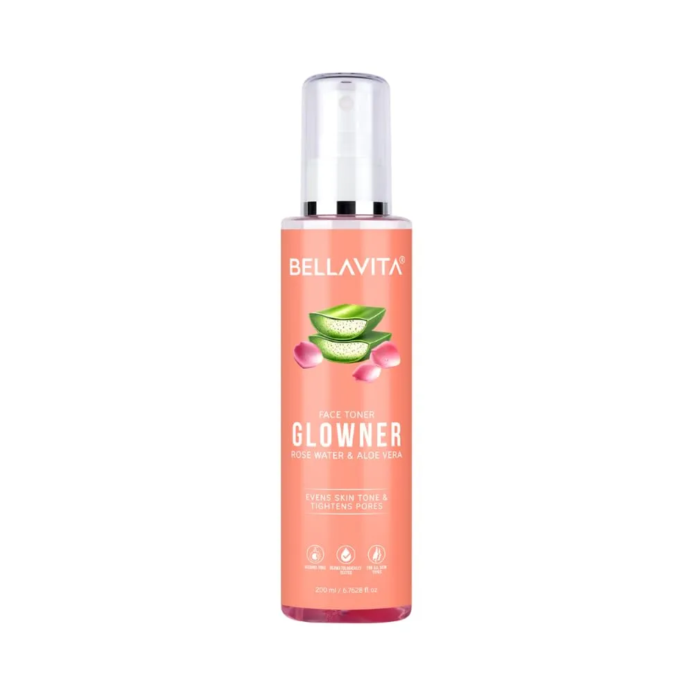 Bella Vita Organic Glowner एक Alcohol-Free रोज़ वाटर फेस टोनर है जो Pore Minimizing, Tightening और Hydration के लिए डिजाइन किया गया है। यह सभी प्रकार की त्वचा के लिए उपयुक्त है और एक प्राकृतिक, ग्लोइंग स्किन के लिए आदर्श है।