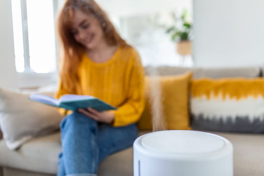 Use a humidifier to add moisture to the air and prevent dry lips