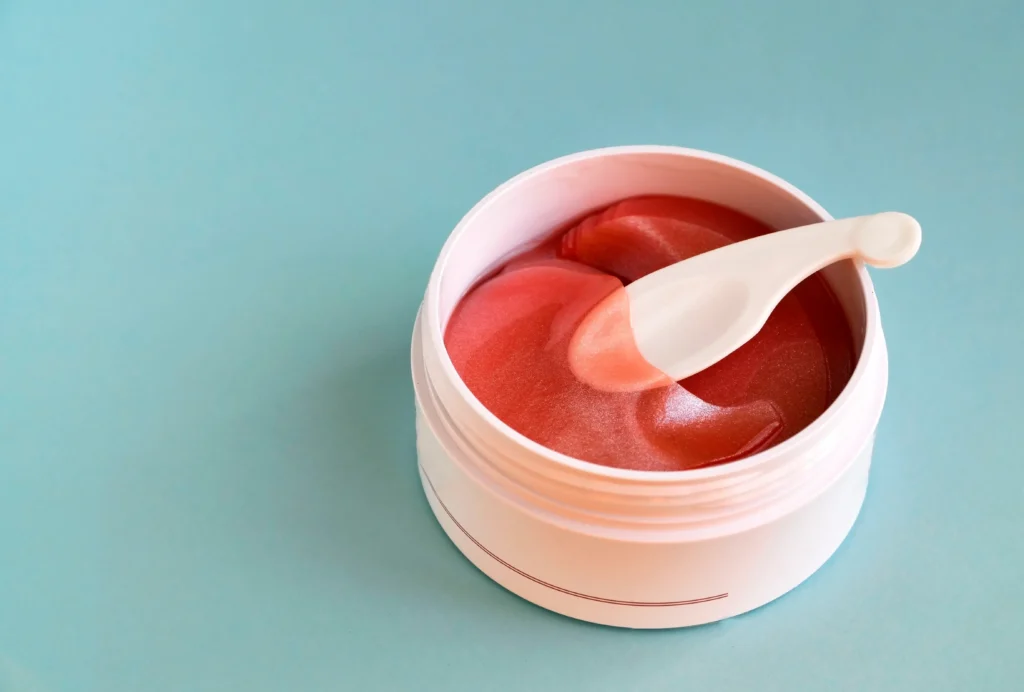 Lip mask being applied to moisturize lips