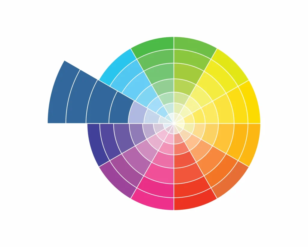Monochromatic Color Harmony Palette with Shades, Tints, and Tones