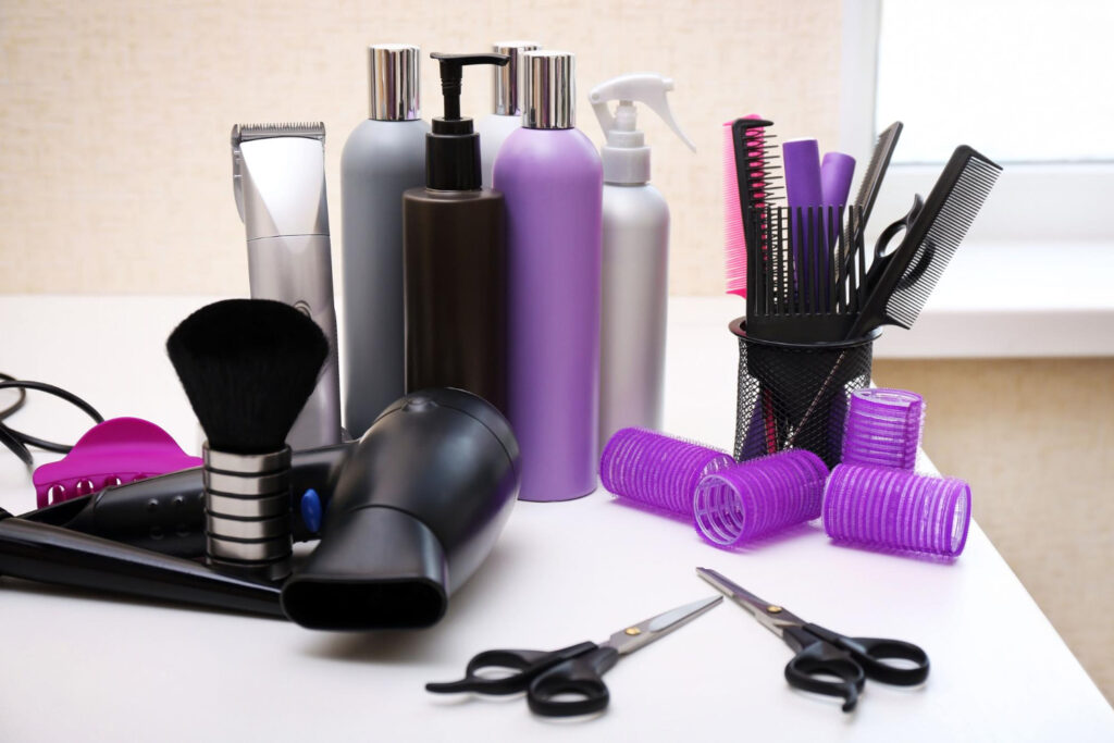 Illustration of product buildup dandruff caused by excessive styling product use