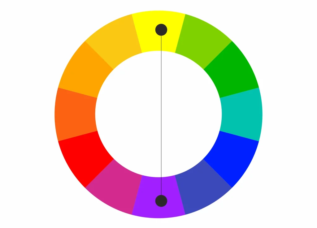 Complementary Color Scheme Example with Opposite Colors on the Color Wheel