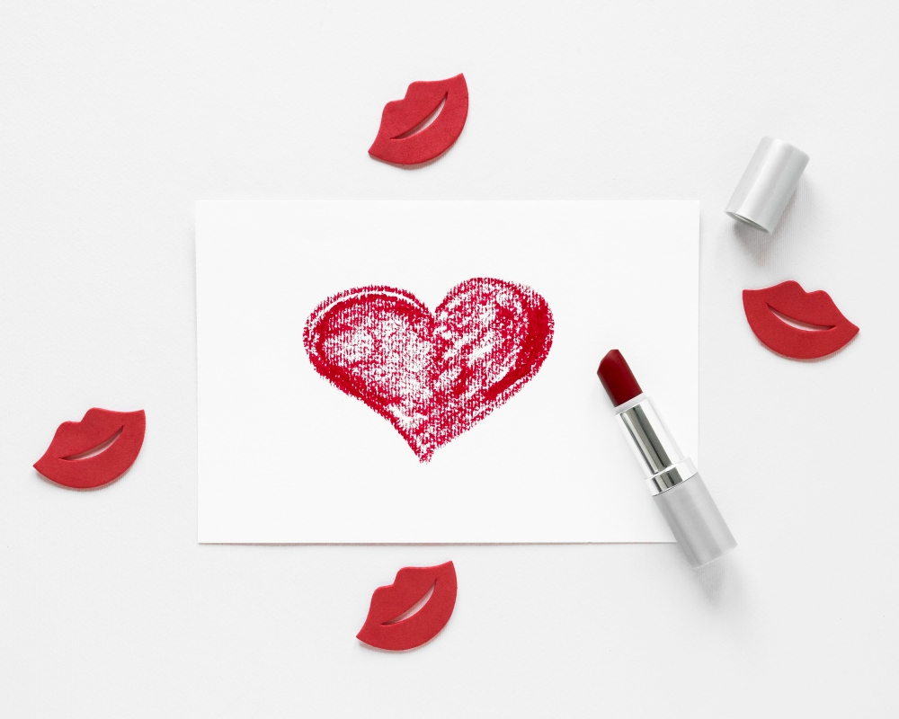 Top view of beautiful valentine's day concept