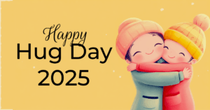 Hug Day celebration with couple hugging each other.