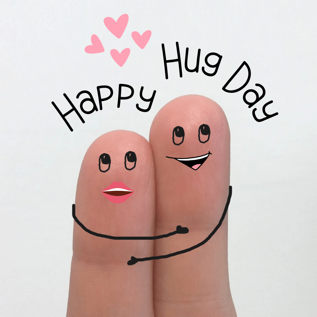 White Fun Happy Hug Day Instagram Post