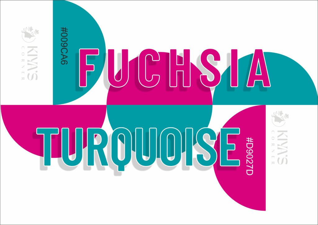 Fuchsia and turquoise vibrant tropical color combination for travel design